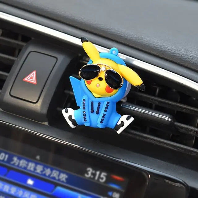 Pokemon Pikachu Car Aromatherapy Clip Cute Anime Doll Car