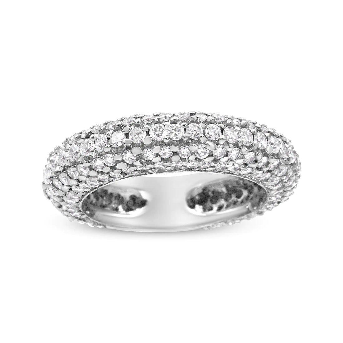 14K White Gold 2 1/2 Cttw Round-Cut Diamond Cluster Band Ring (H-I Color, SI1-SI2 Clarity)