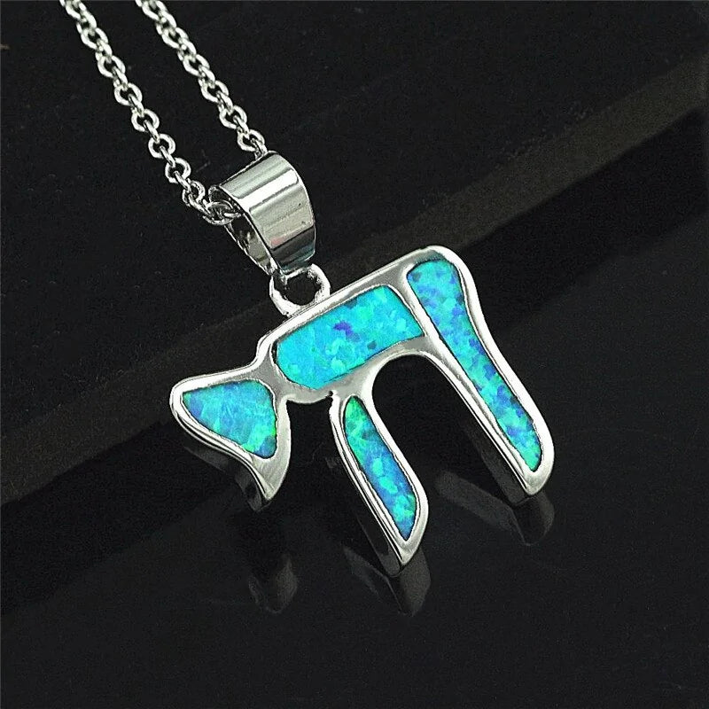 Full Blue Imitati Opal Sea Turtle Pendant Necklace