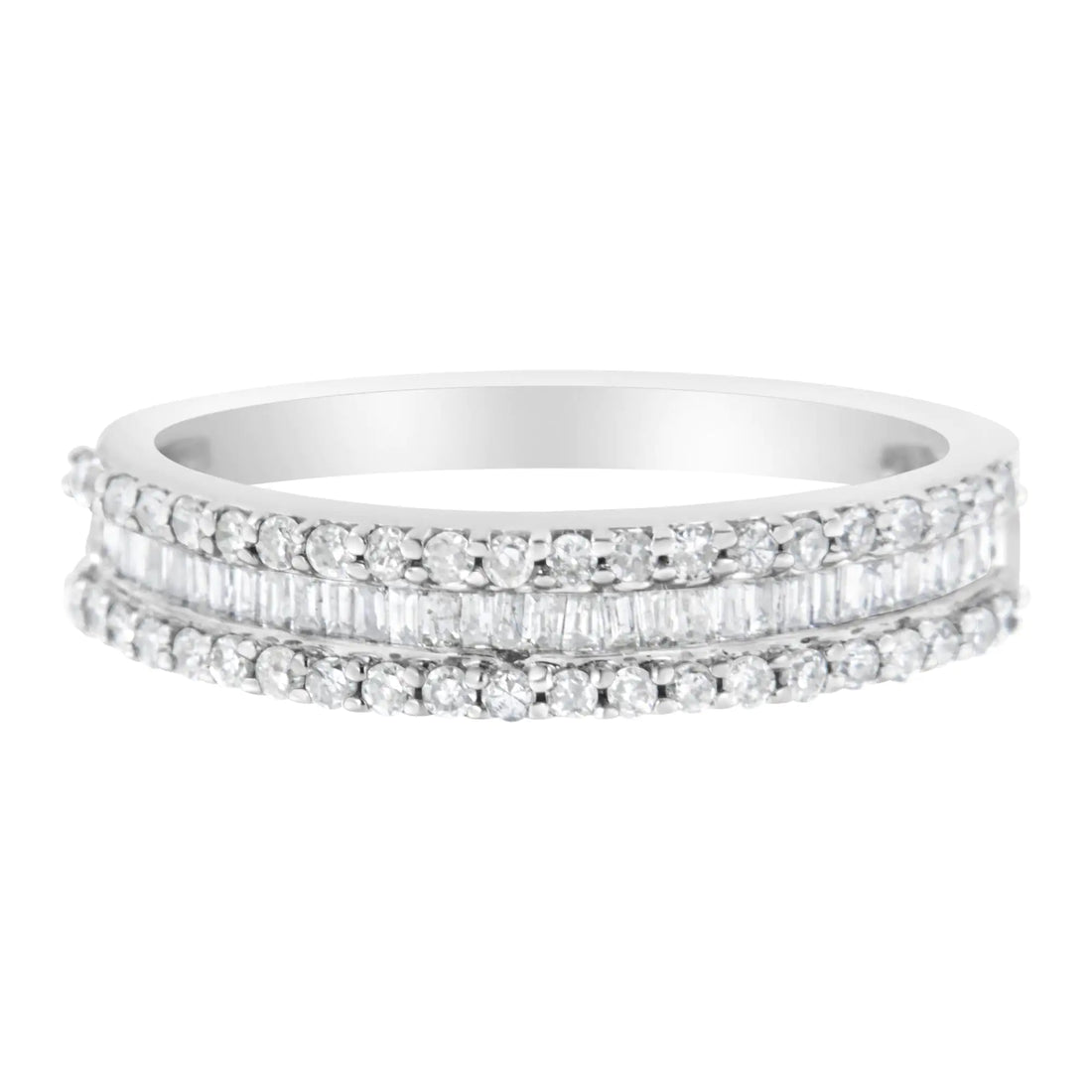 14KT White Gold 1/2 Cttw Diamond Modern Band Ring (H-I Color, SI2-I1 Clarity)