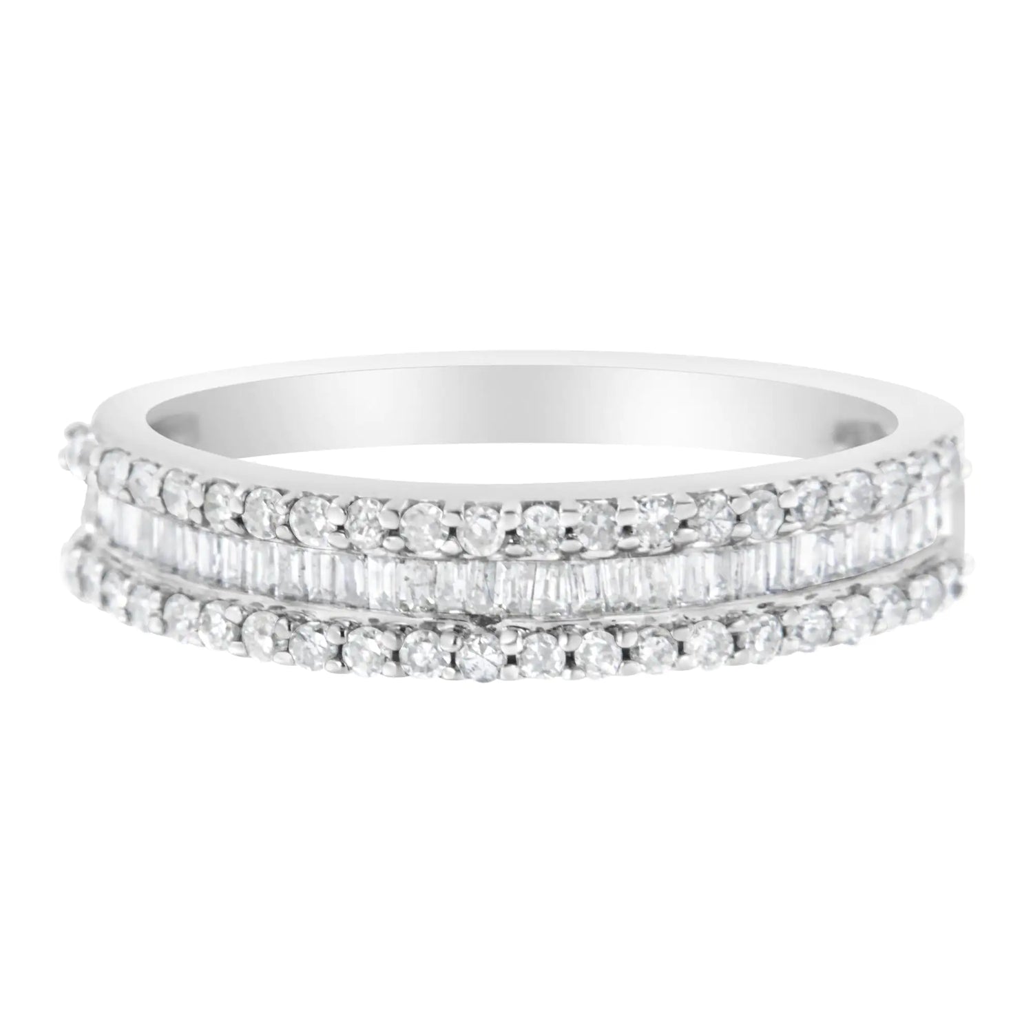 14KT White Gold 1/2 Cttw Diamond Modern Band Ring (H-I Color, SI2-I1 Clarity)