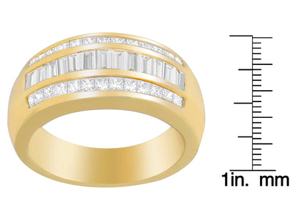 14K Yellow Gold 1ct. TDW Princess and Baguette-Cut Diamond Ring(H-I, SI1-SI2)