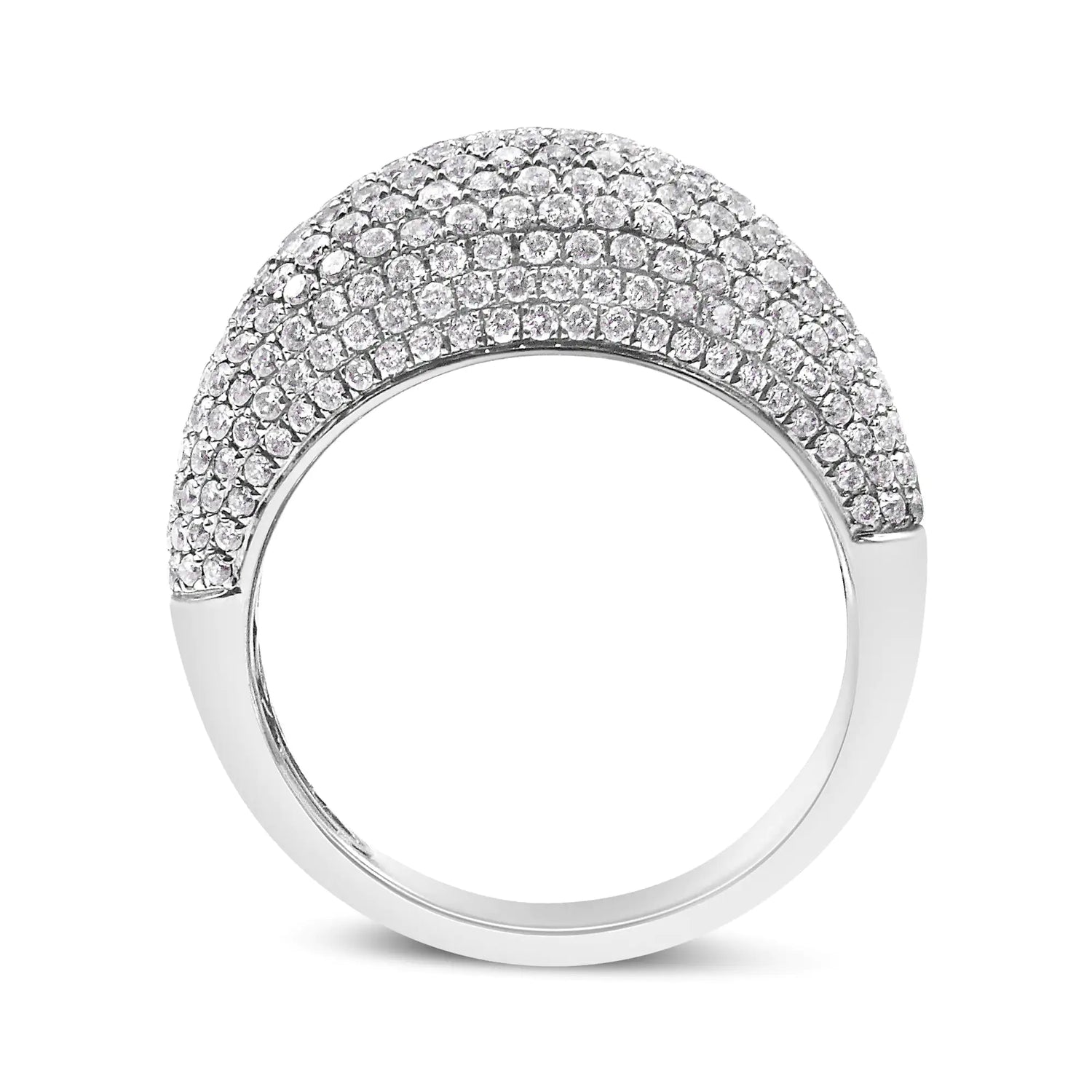 14K White Gold 1 3/4 Cttw Round-Cut Diamond Cluster Band Ring (G-H Color, SI1-SI2 Clarity)