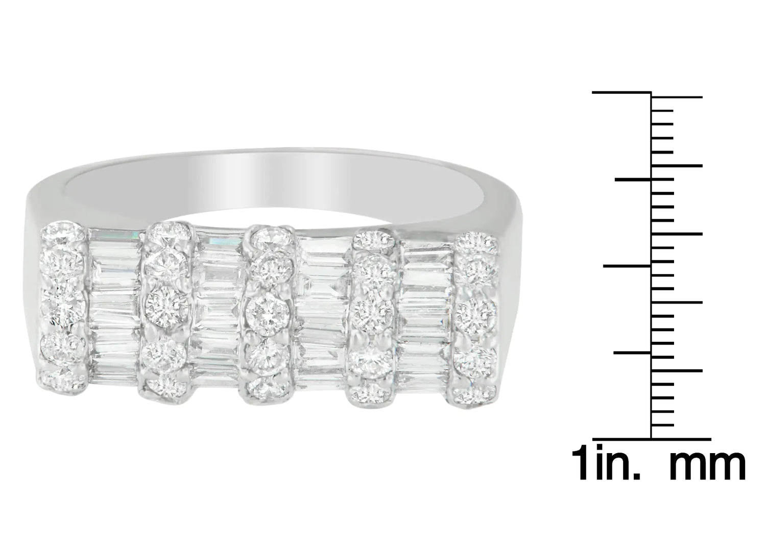 14K White Gold 1 7/8ct TDW Round and Baguette-cut Diamond Ring (G-H, SI2-I1)