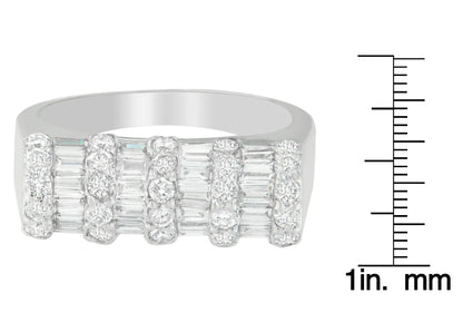 14K White Gold 1 7/8ct TDW Round and Baguette-cut Diamond Ring (G-H, SI2-I1)