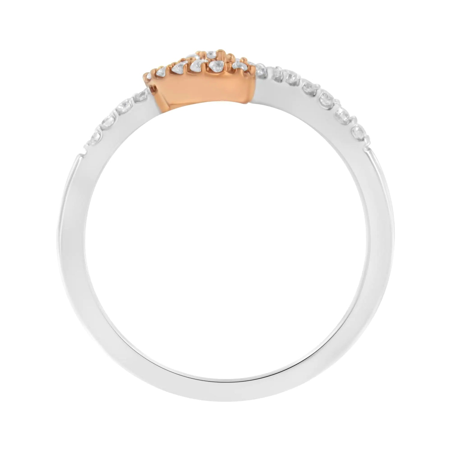 10K Two Toned Gold Diamond Heart Cocktail Ring (1/5 Cttw, H-I Color, I1-I2 Clarity)