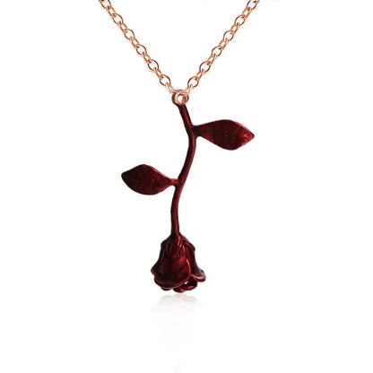 Red Rose Flower Necklace