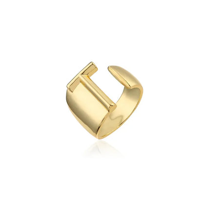 Adjustable Gold Alphabet Ring For Women