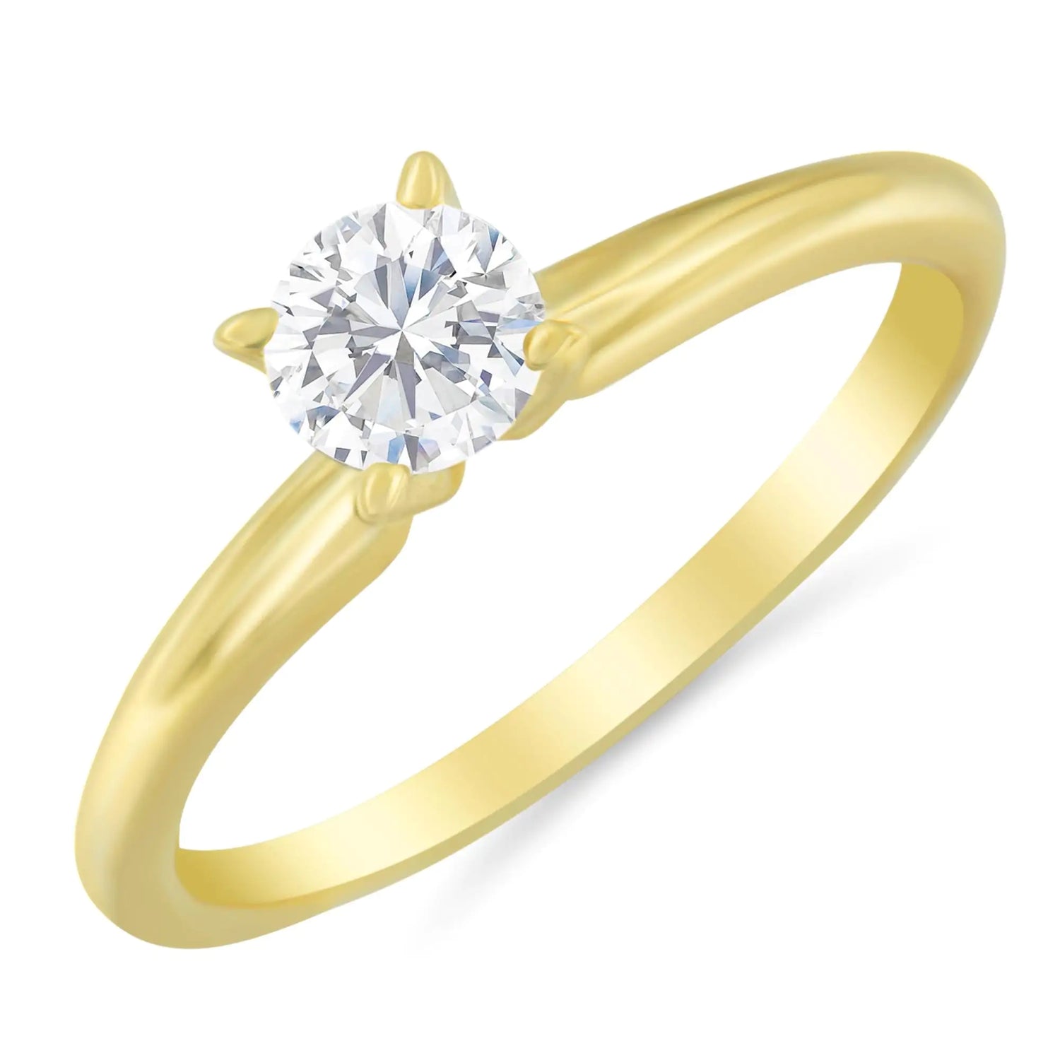 GIA Certified 14k Gold 1/2 Cttw Diamond Solitaire Engagement Ring (H Color, SI1 Clarity)