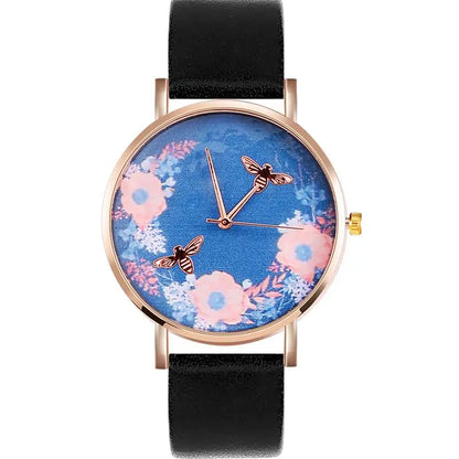 Blue Floral Bee Watch