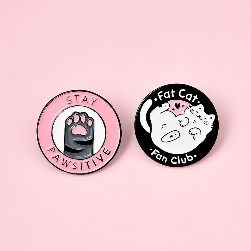 Cats Club Cat Badge Brooches