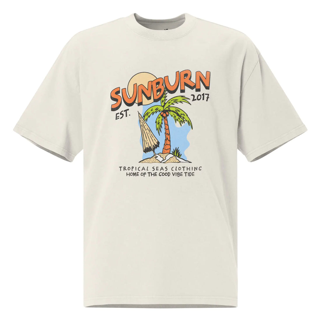 Oversized faded Tropical Sunburn t-shirt