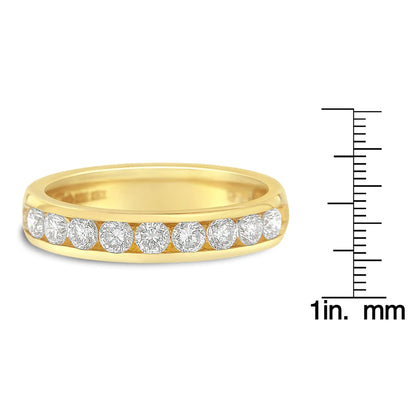 18K Yellow Gold Diamond Wedding Band Ring (1 Cttw, H-I Color, SI2-I1 Clarity)