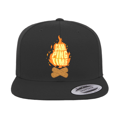 Camp Fire Printed Flat Bill Cap