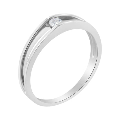 10K White Gold Diamond Promise Ring (1/10 Cttw, H-I Color, I1-I2 Clarity)