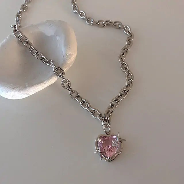 Cupid Crystal Heart Necklace