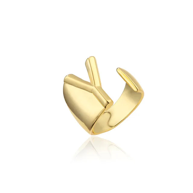 Adjustable Gold Alphabet Ring For Women