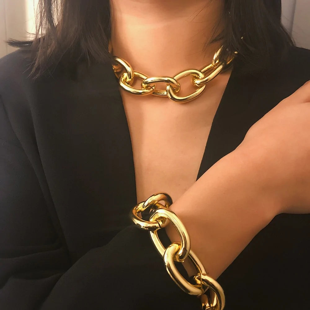 Chunky Chain Choker Necklace