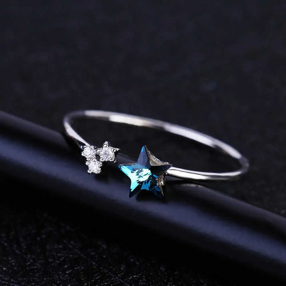 Gemstone Stare Shape Open Finger Ring