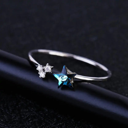 Gemstone Stare Shape Open Finger Ring